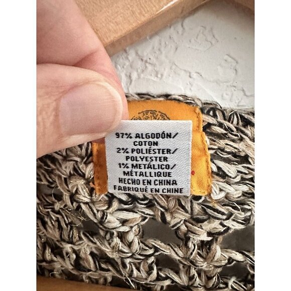 Ruby Rd Loose Knit Sweater W Gold Metallic Threading Sz L Unique Cottagecore - Picture 9 of 9